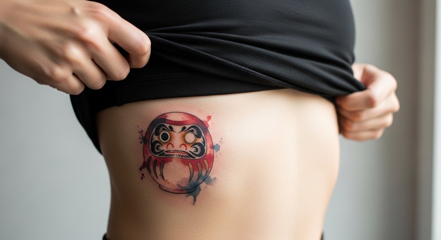27 Vintage Daruma Doll Tattoo Designs That Feel Lucky