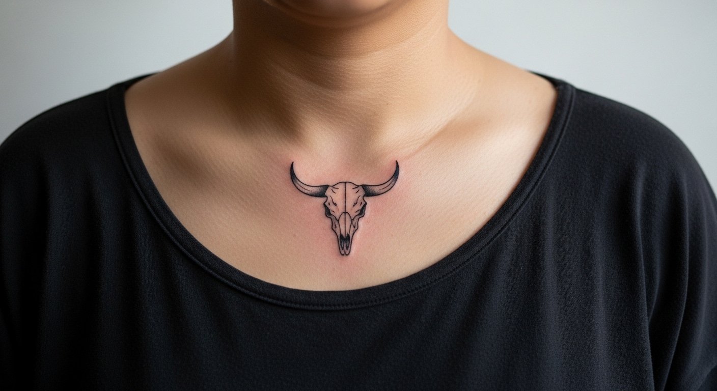 21 Micro Bull Skull Tattoo Designs That Look Fierce