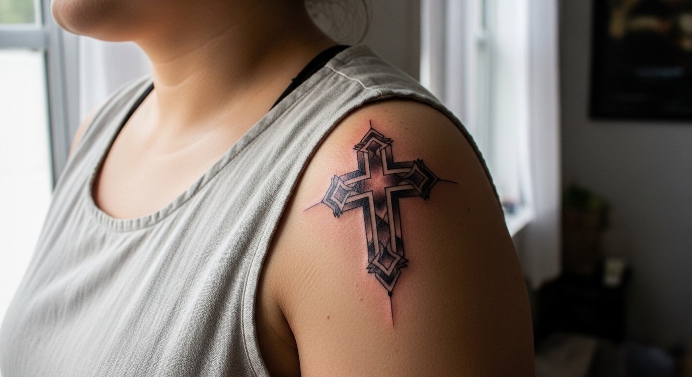 21 Geometric Cross Tattoo Designs That Feel Timeless