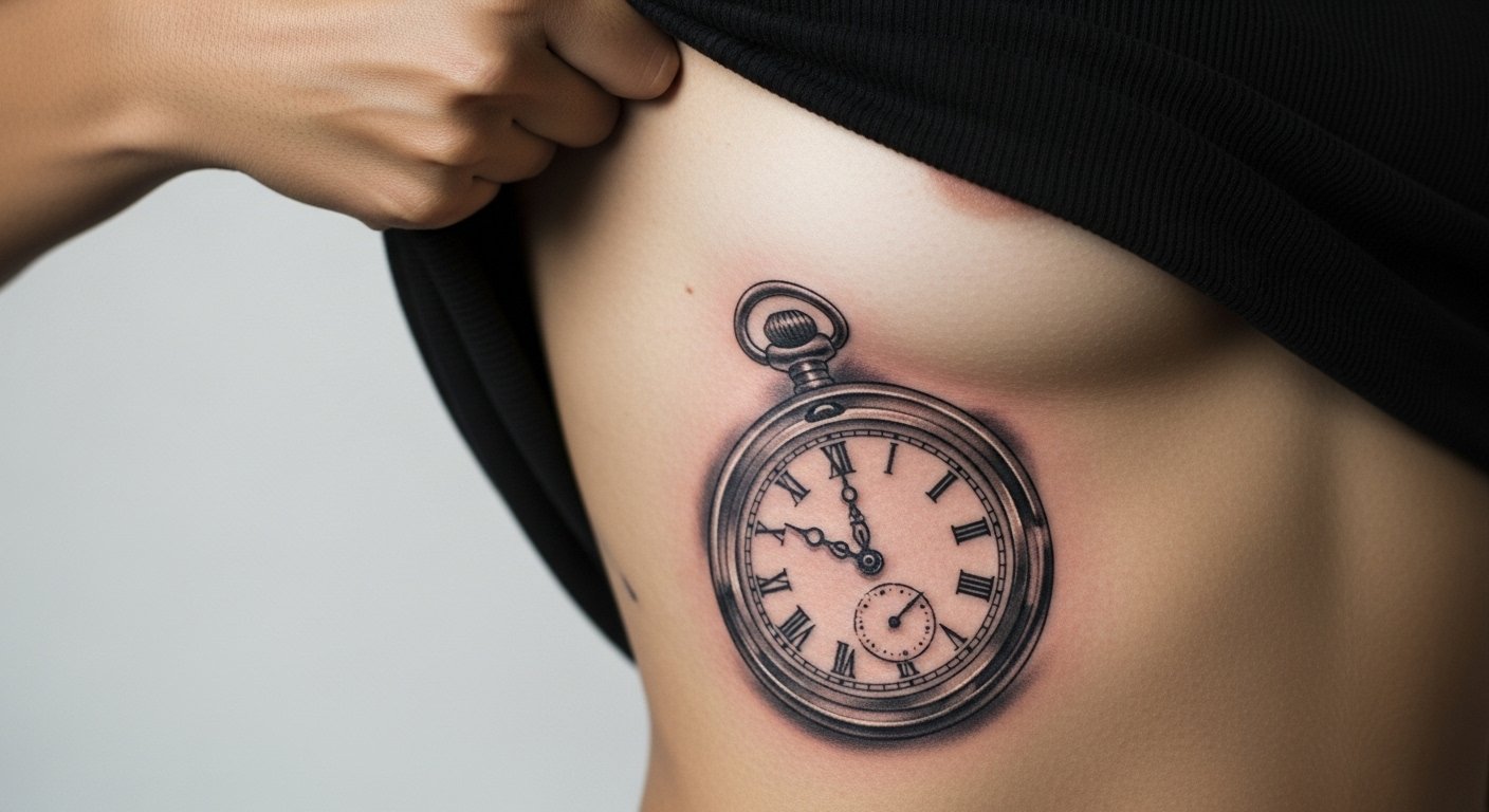 27 Black And Grey Clock Tattoo Designs That Look Classic